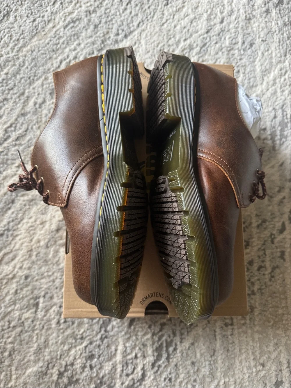 Dr. Martens Men's Brown Leather NON-SLIP Oxford Shoes